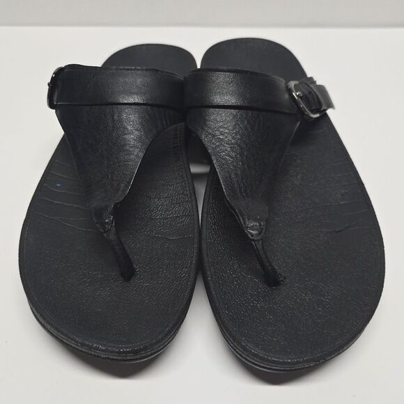 Fitflop Lulu Thong Sandals In Black Genuine Leather Women's 8 - Picture 2 of 8
